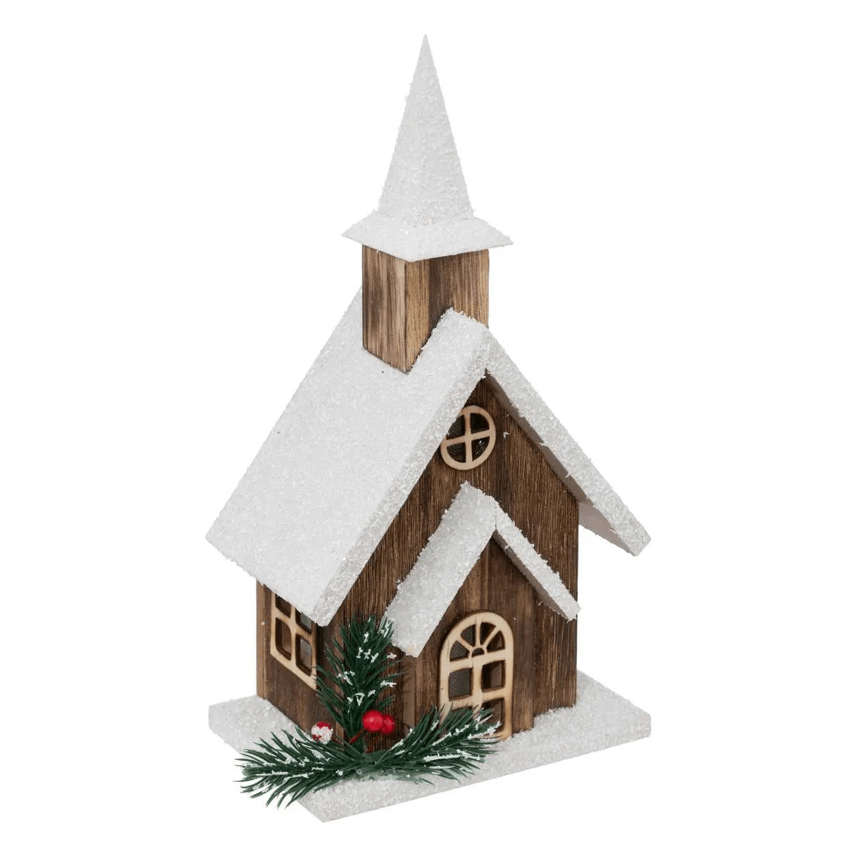 Déco Noël Lumineuse Eglise Bois Jessheim H27cm