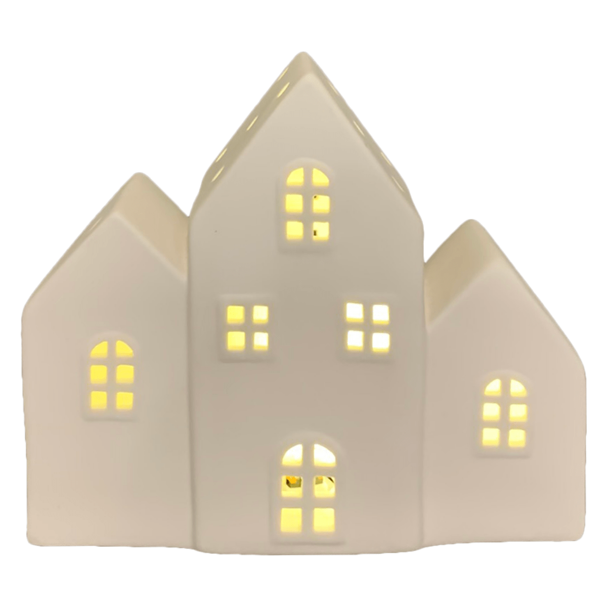 Déco Noël Maison Lumineuse porcelaine Blanc Unisarik