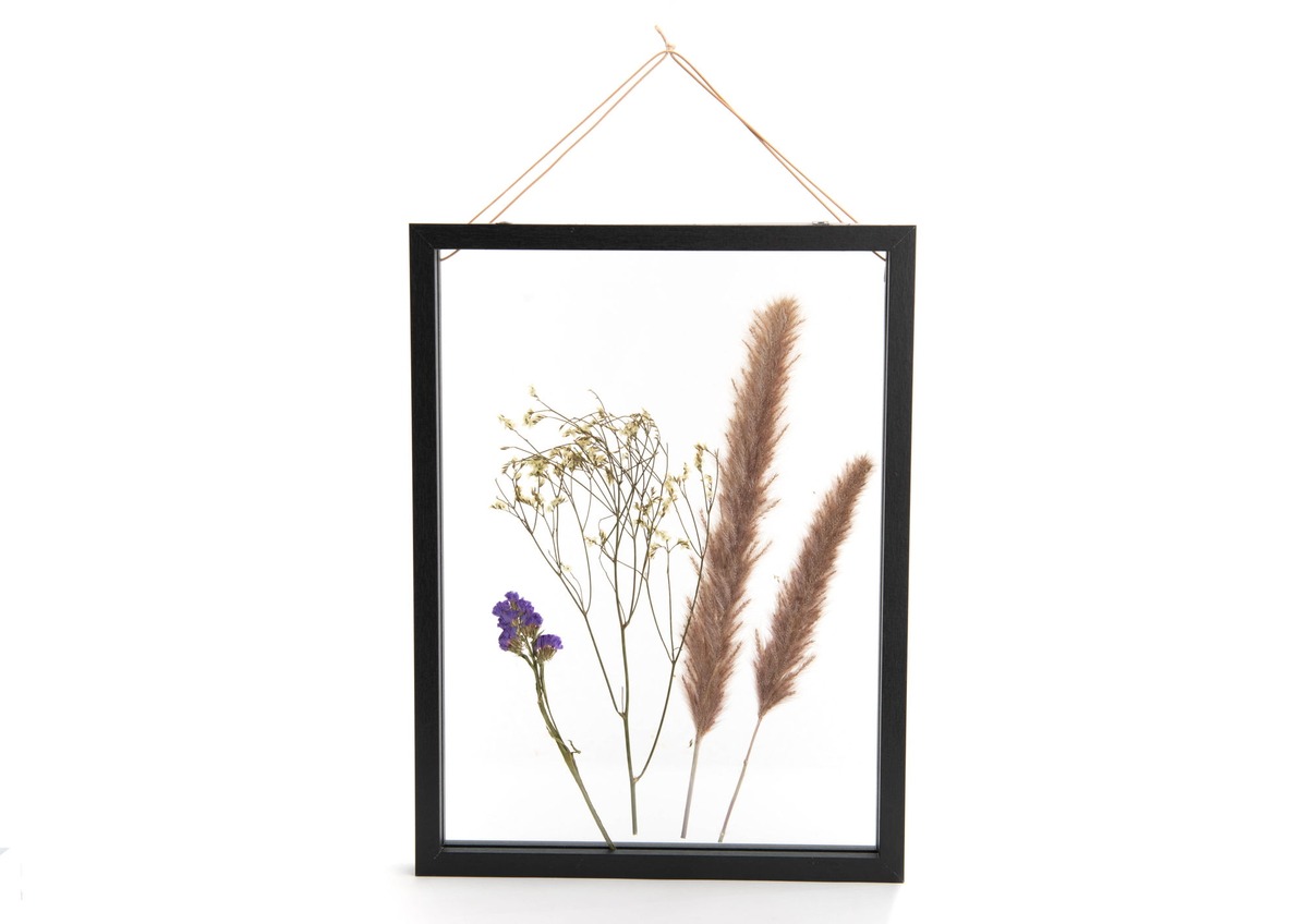 Décoration murale Bois et Fleurs séchées Jipanye 40x30cm