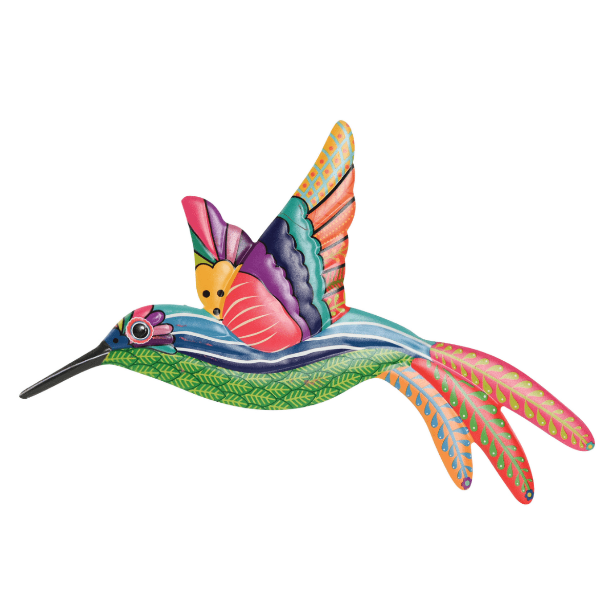 Décoration murale Ricas Colibri métal Multicolore 46x27cm