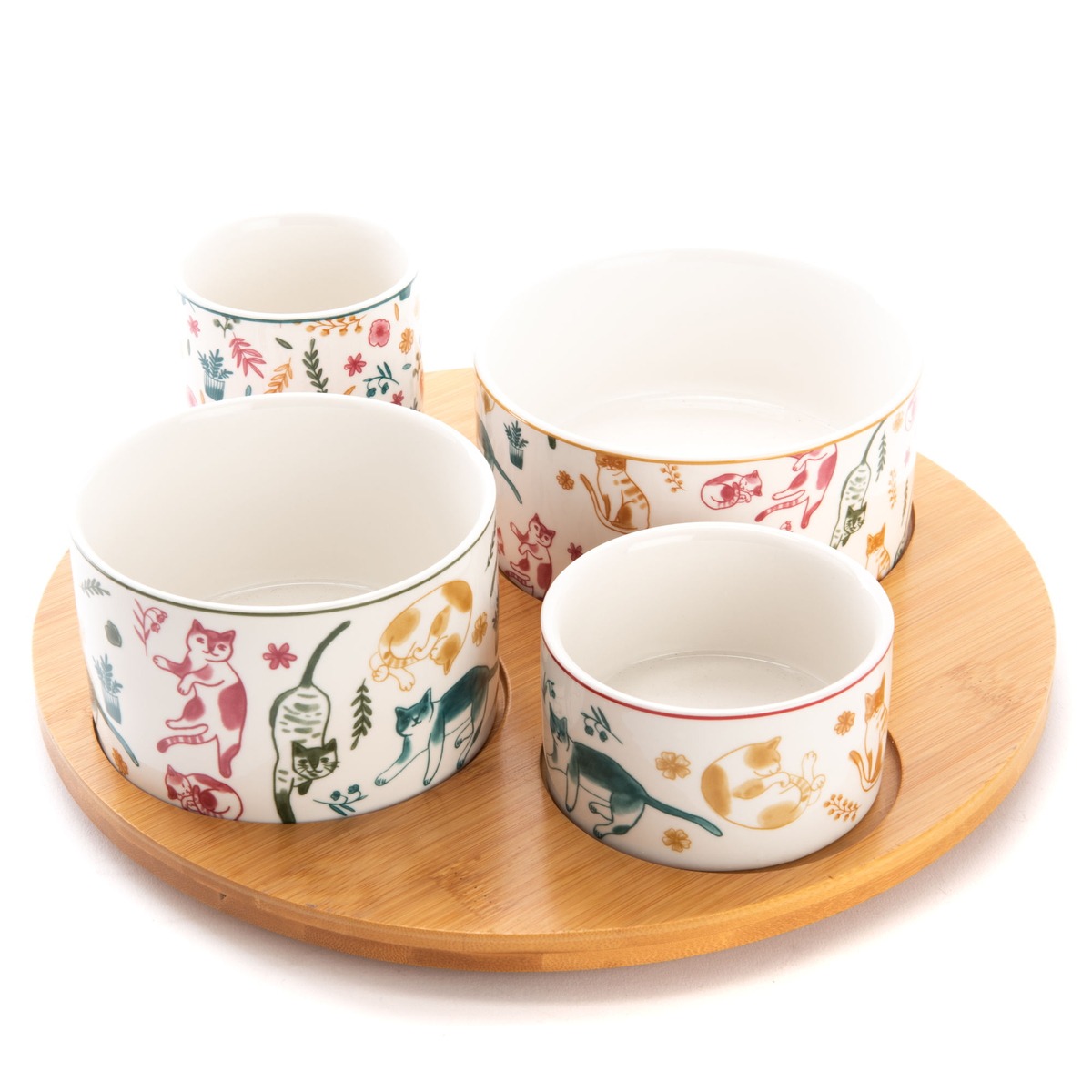 Ensemble Apéritif Garfield - Plat et 4 bols design chats