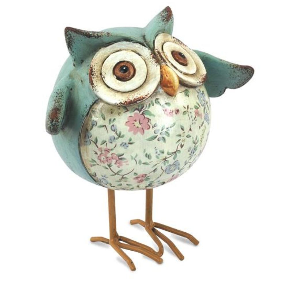 Figurine résine Hibou Volten Bleu