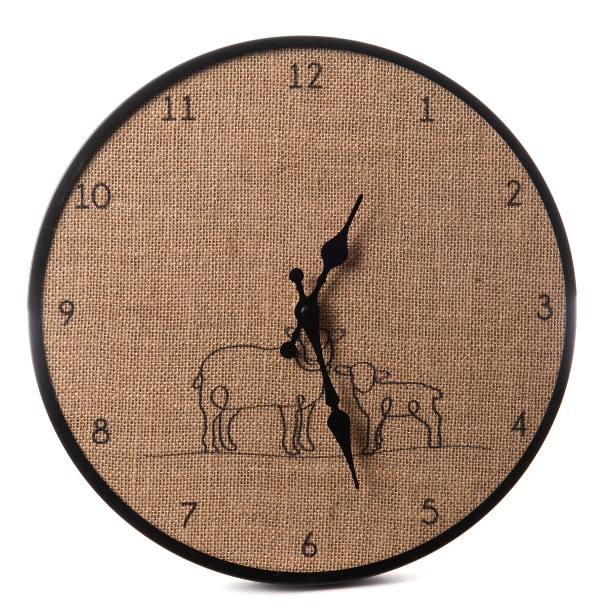 Horloge cadran jute et métal Doucette D35cm