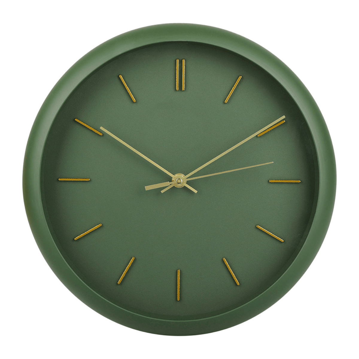 Horloge moderne ronde Dicando Vert et Doré D30cm