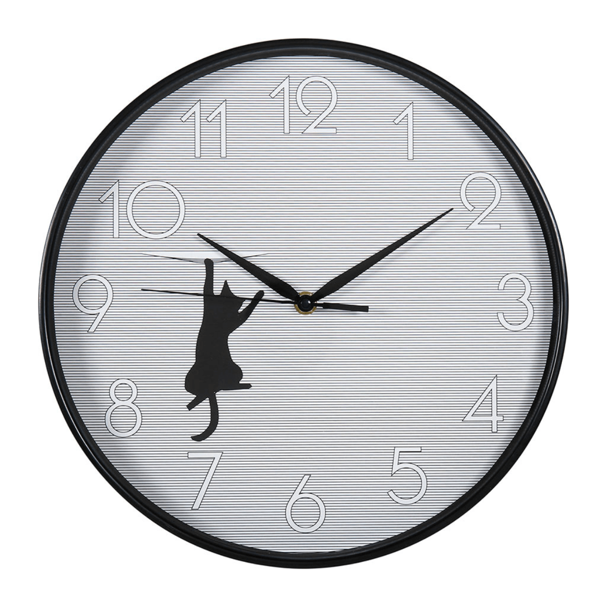 Horloge ronde noir et blanc Katsylie Design chat D30cm