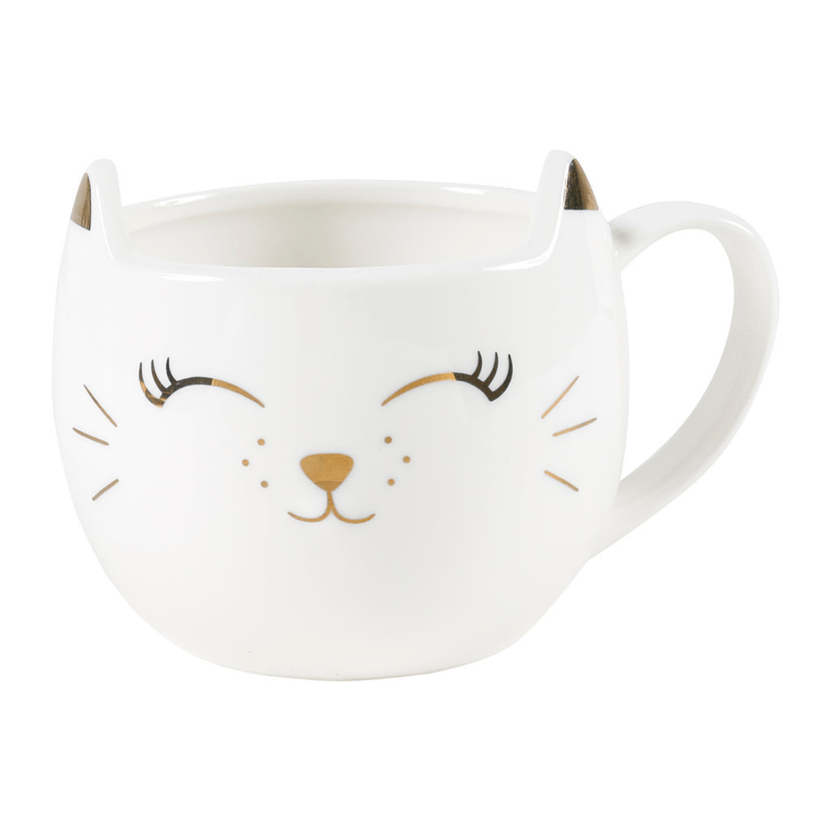 Mug Kitsye Chat Blanc et Doré 33CL