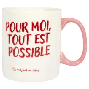 Mug XXL Girl Power Jessica Blanc et Rose 70CL