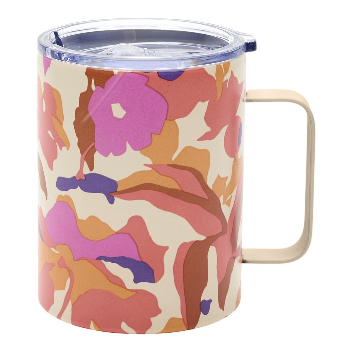 Mug de transport inox Fleurs Fresno 35CL