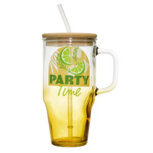Mug en verre paille Miami 65CL – Party Time