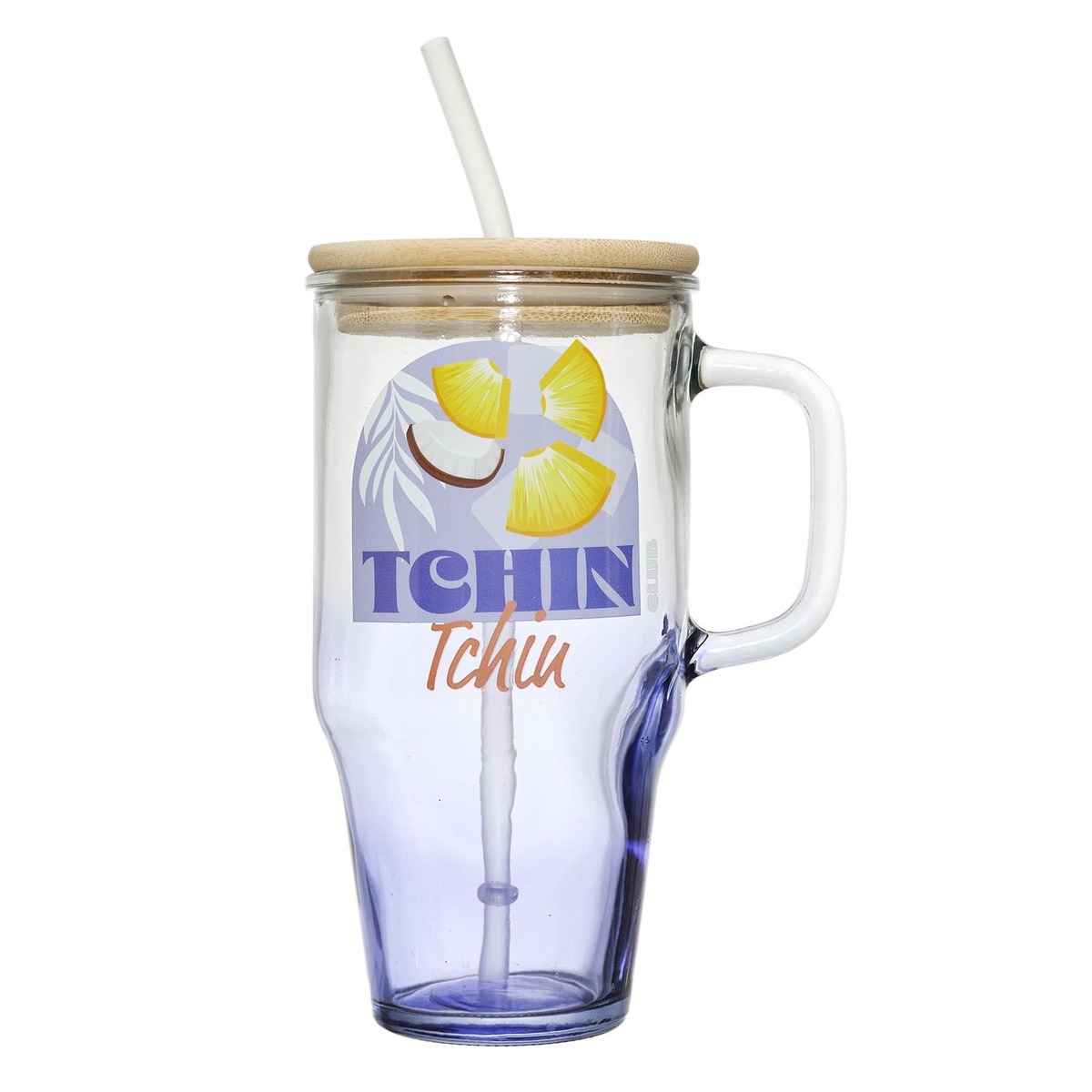 Mug en verre paille Miami 65CL - Tchin Tchin
