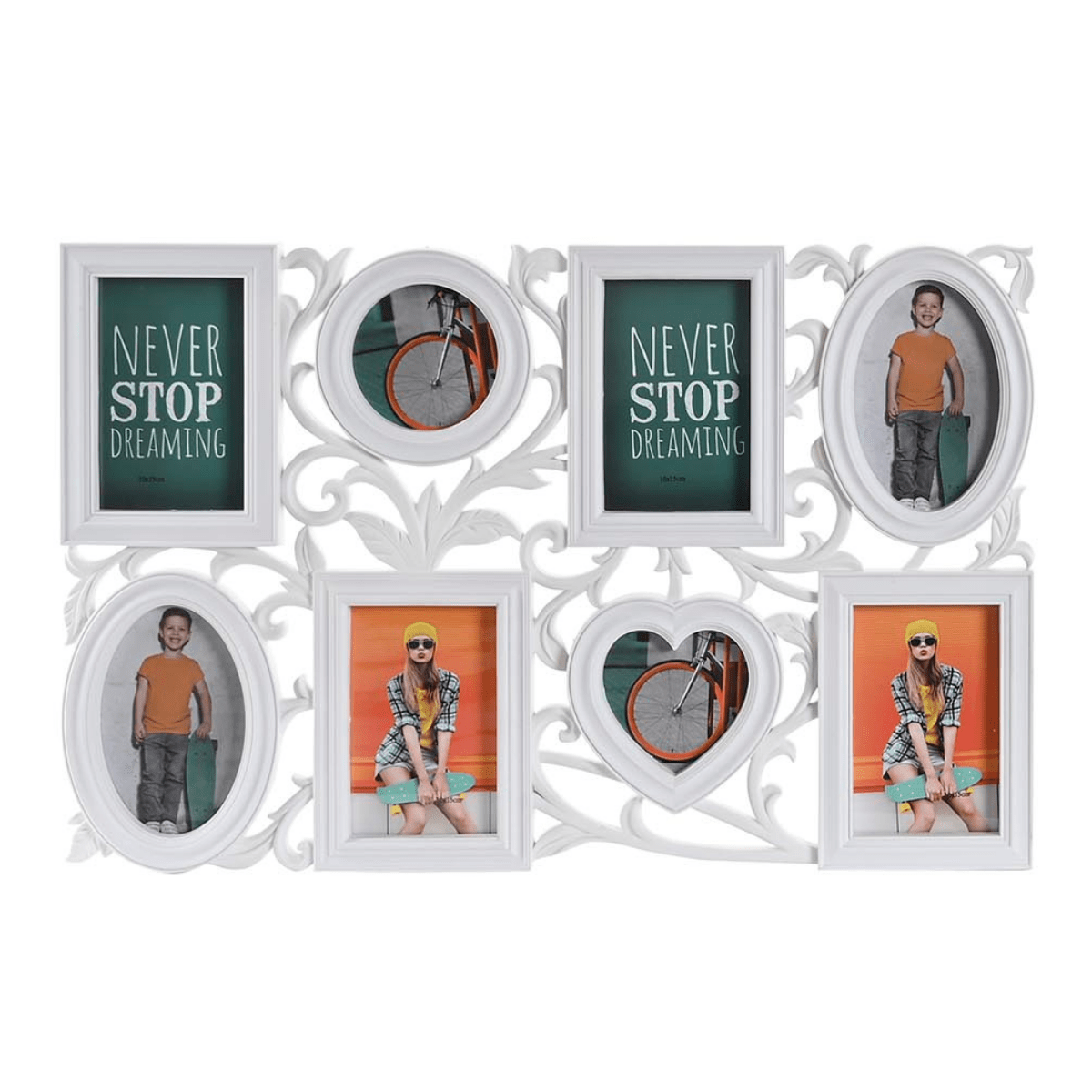 Pêle-mêle 8 photos Bisnabo Blanc 58x38cm