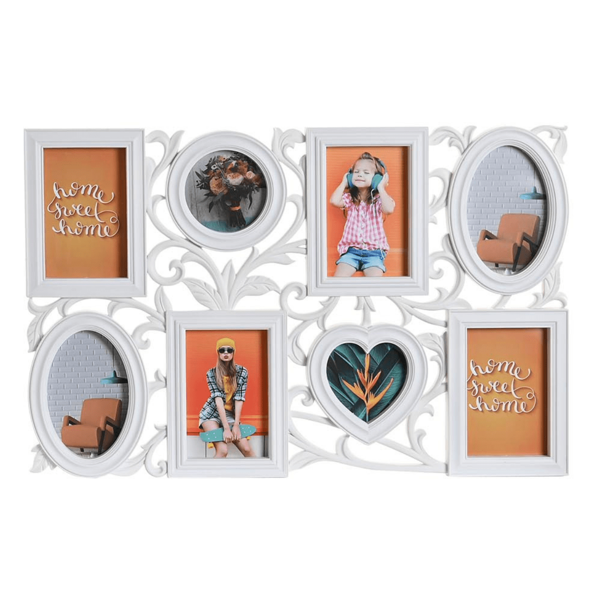 Pêle-mêle 8 photos Xalimas Blanc 58x38cm