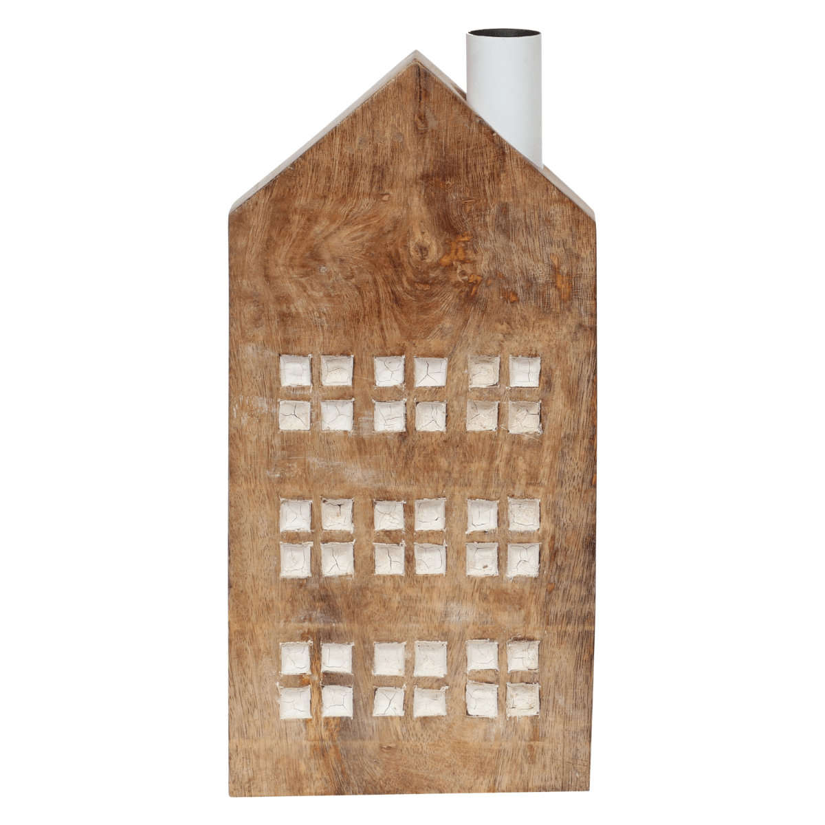 Photophore maison nordique bois Luhanka H25cm