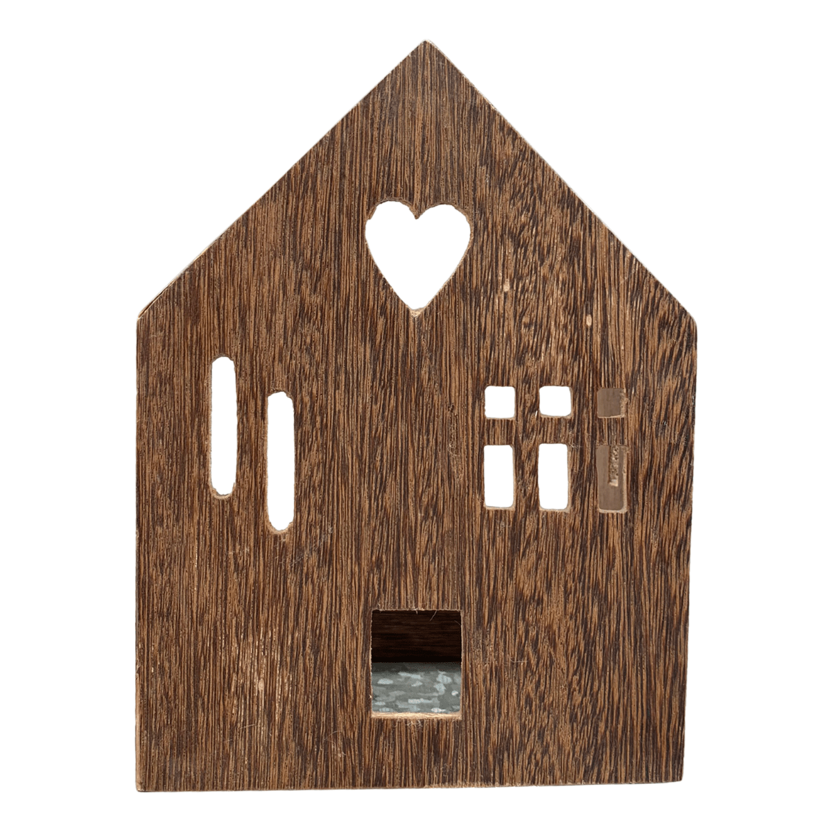 Photophore maison nordique bois Sandhamn Cœur H16cm