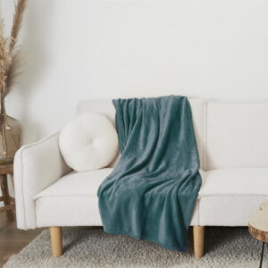 Plaid flanelle Rixabye Bleu Canard 150x125cm