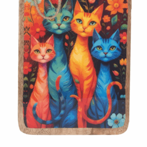 Planche à découper bois Chat Chulik 36x17cm