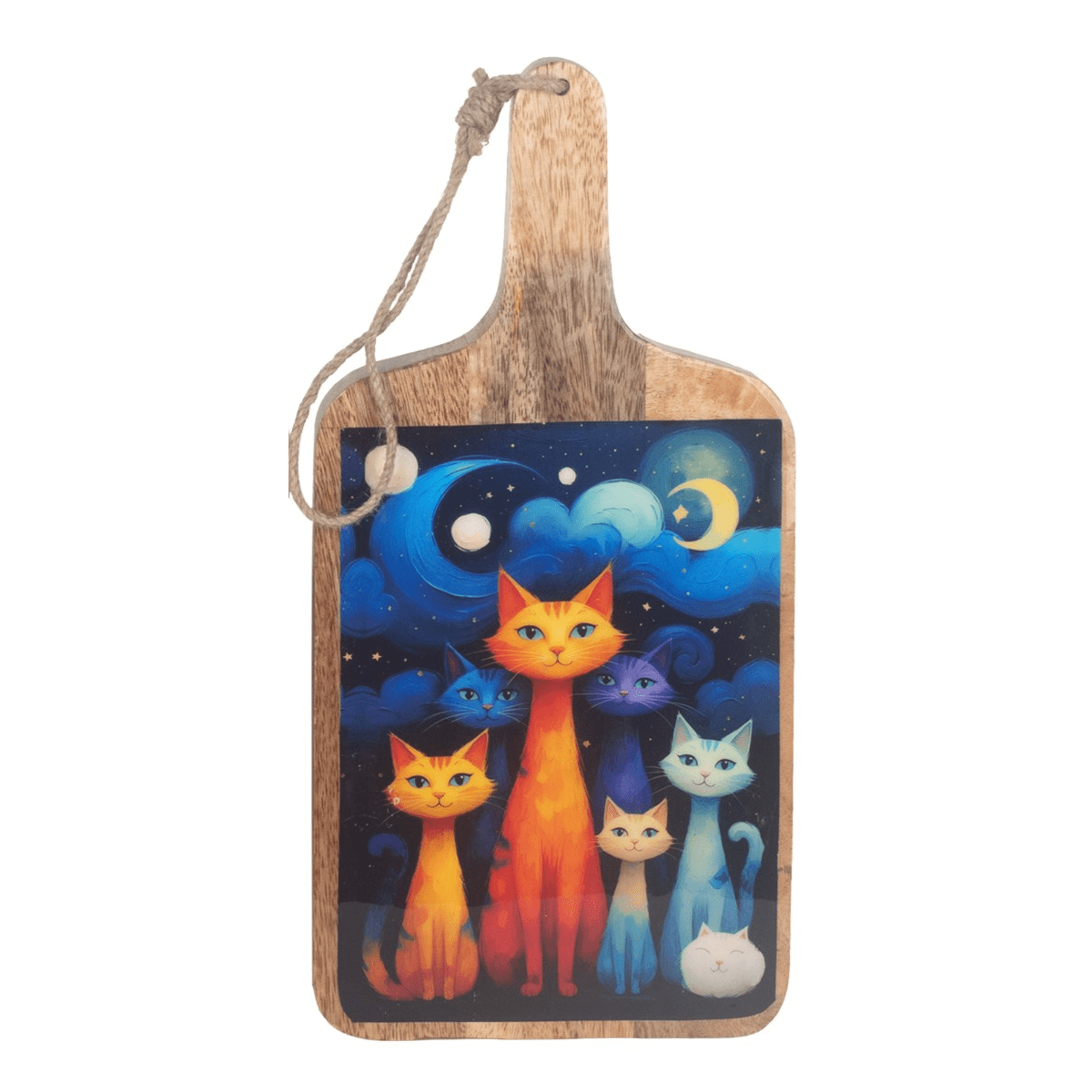 Planche à découper bois Chat Manggis 36x17cm