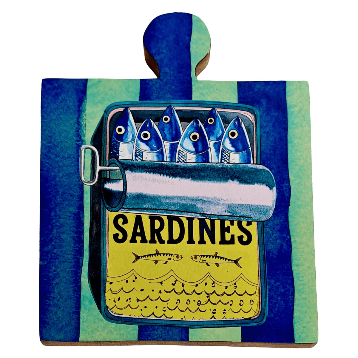 Planche à découper bois Salgado Sardines Bleu