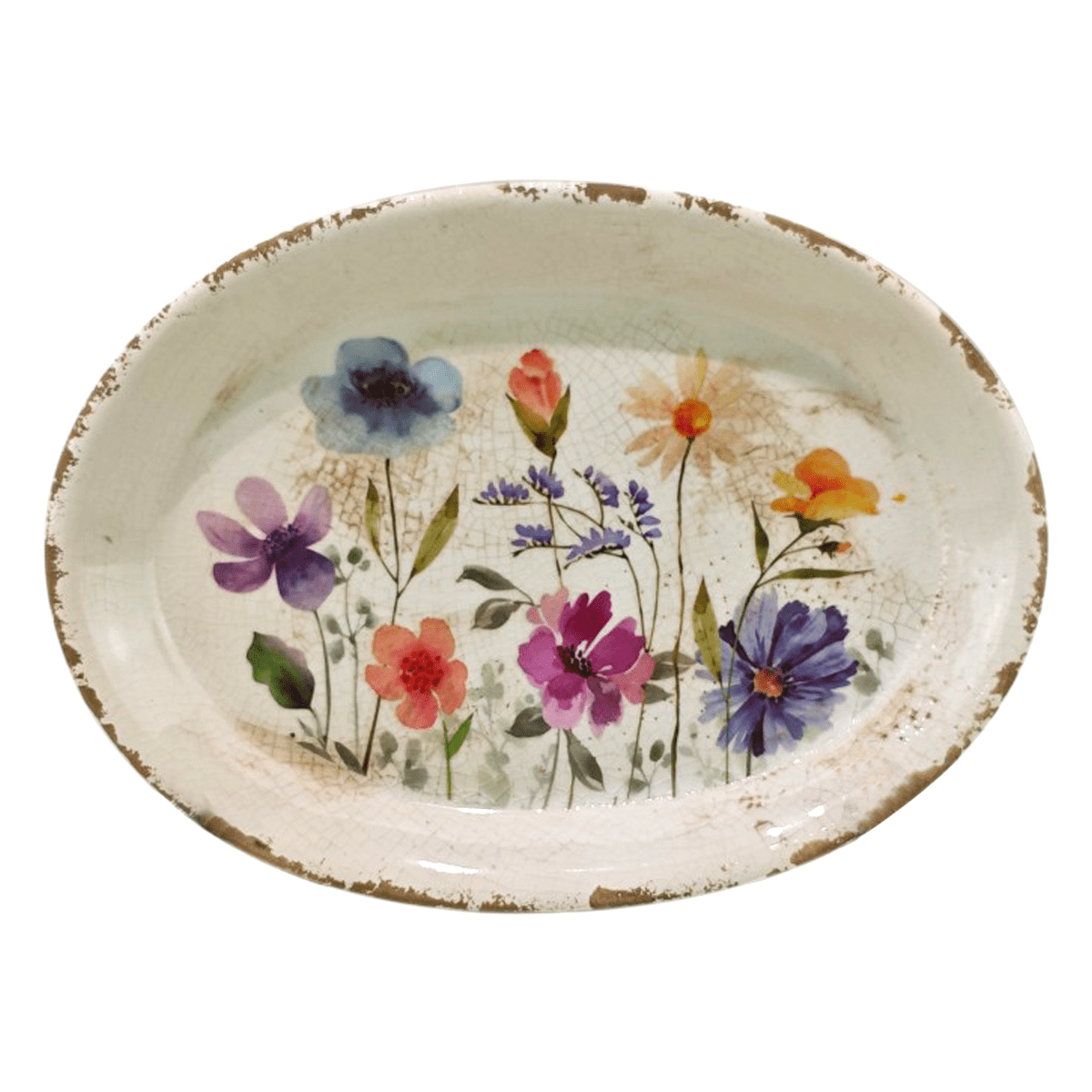 Plat ovale Rubikiai Fleurs 25x18cm