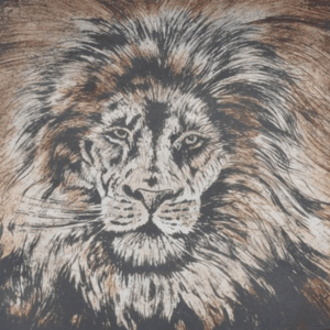 Plat verre carré Ramuncho Lion 29x29cm