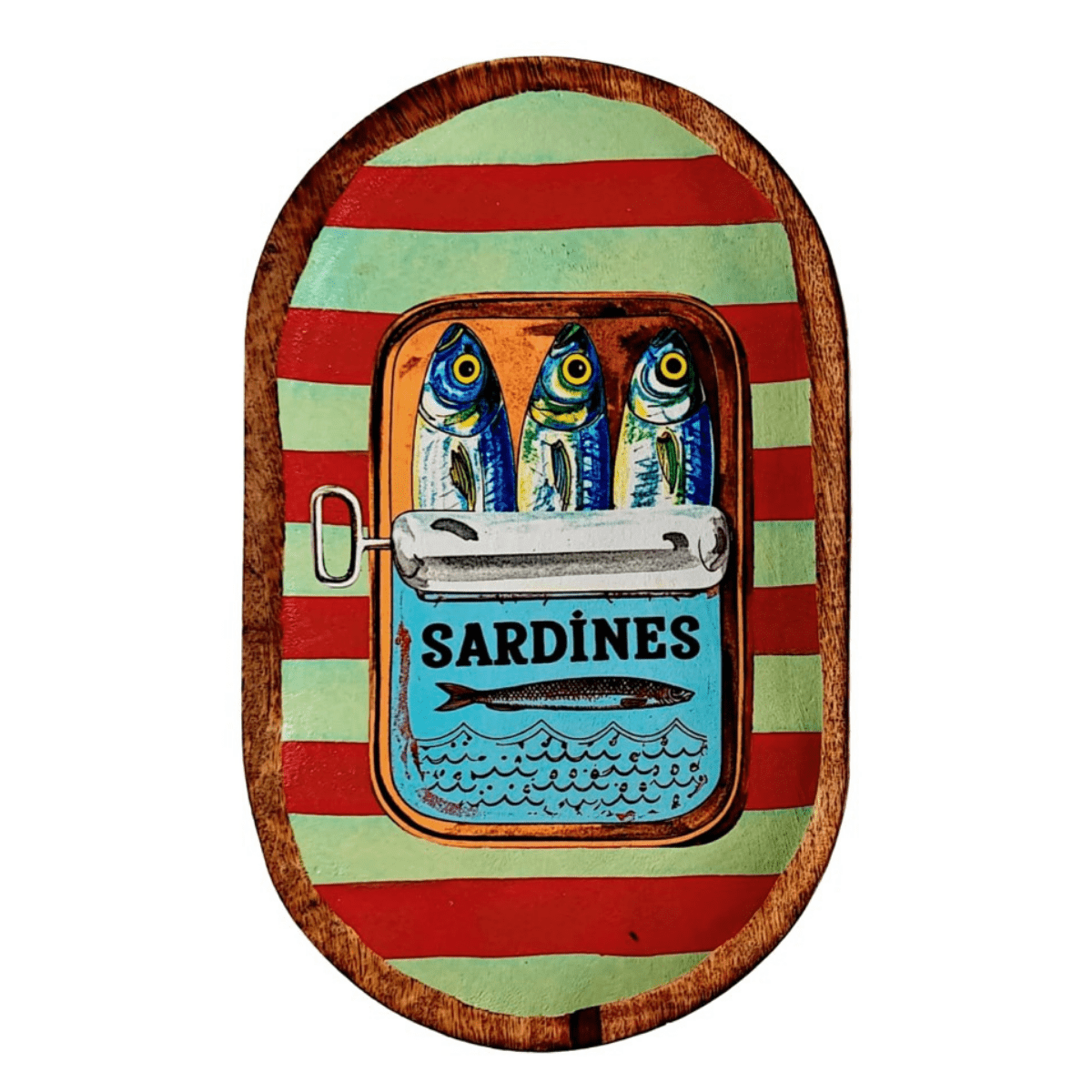 Plateau bois Legua Sardines Rouge 25x15cm