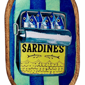 Plateau bois Salgado Sardines Bleu 25x15cm