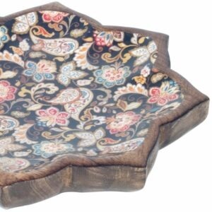 Plateau bois manguier Etoile Gaki Noir et Multicolore