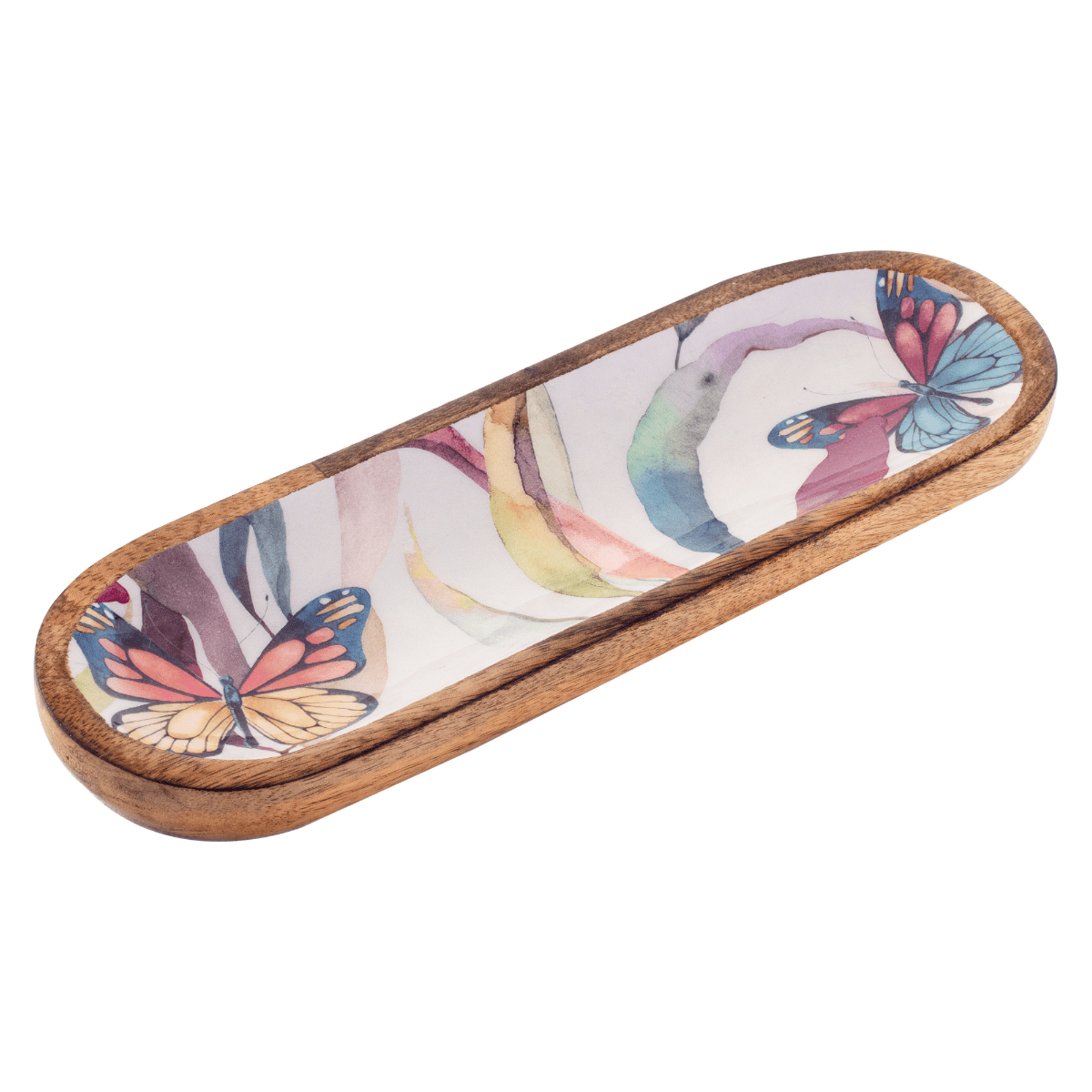 Plateau bois manguier Papillon Lisana 30cm