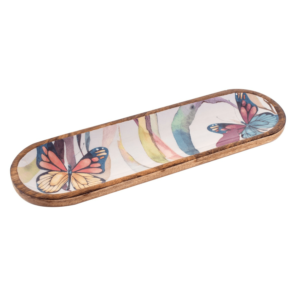 Plateau bois manguier Papillon Lisana 45cm
