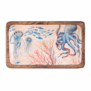 Plateau bois manguier Vie sous-marine Nusapida 26cm