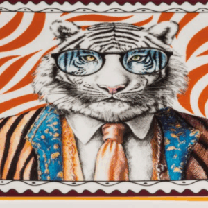 Plateau carré porcelaine Volker Mr Tigre 19x19cm