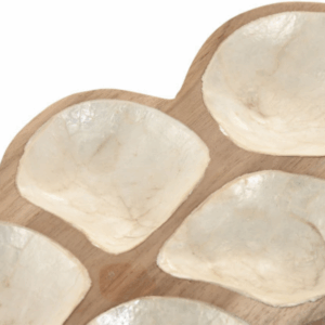Plateau centre de Table bois et nacre Folipa 45x17cm