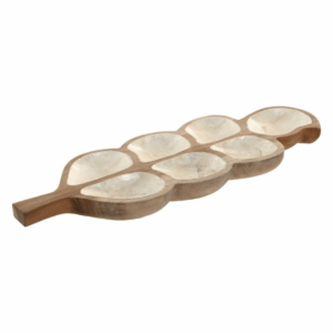 Plateau centre de Table bois et nacre Folipa 45x17cm