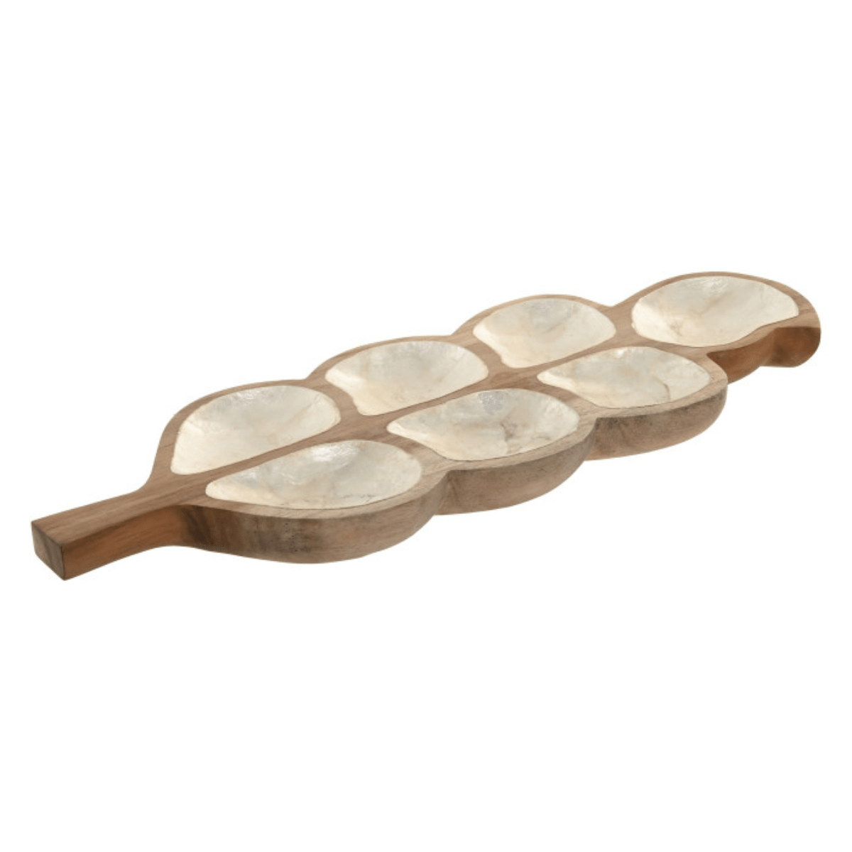 Plateau centre de Table bois et nacre Folipa 45x17cm