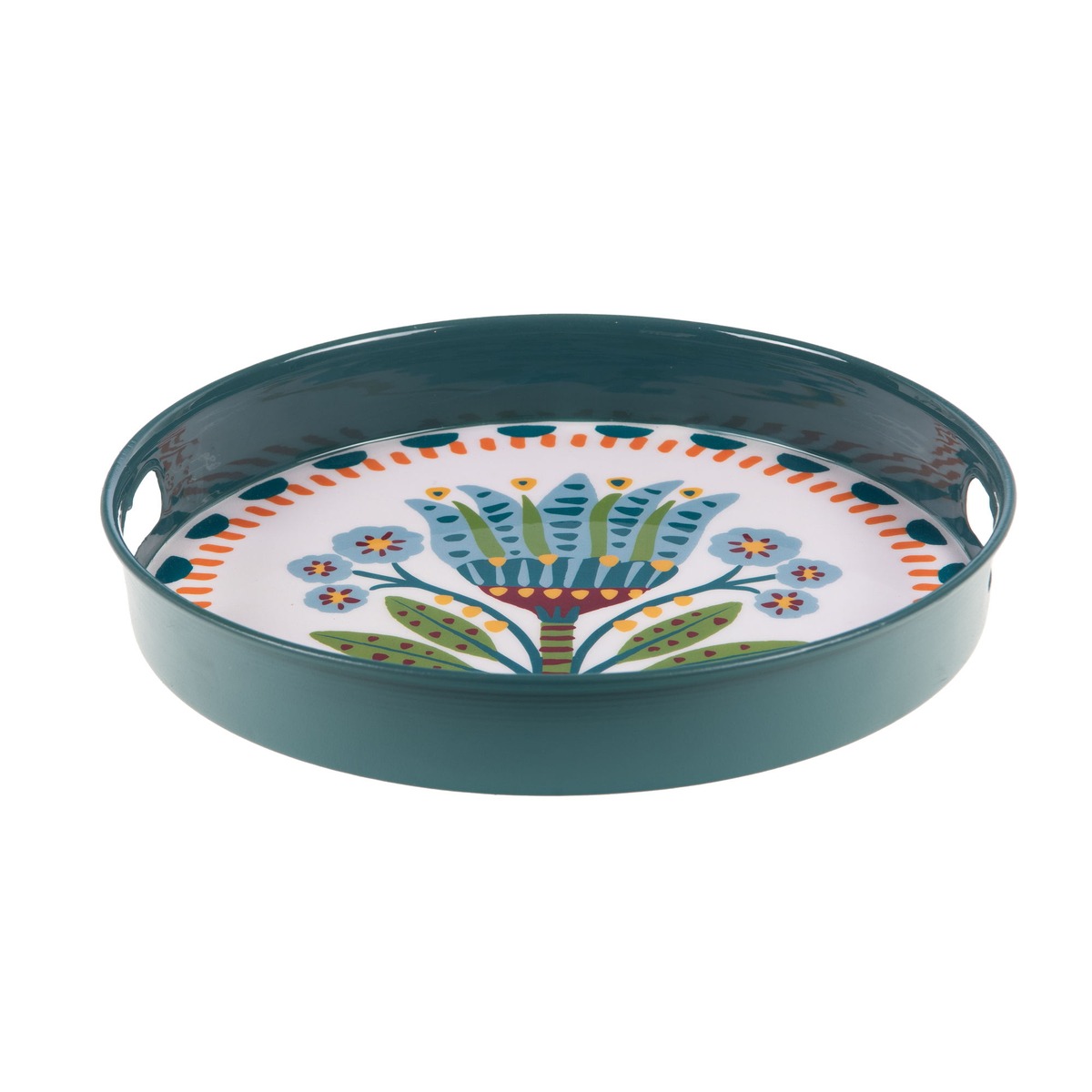 Plateau métal laqué Hollida vert D32cm