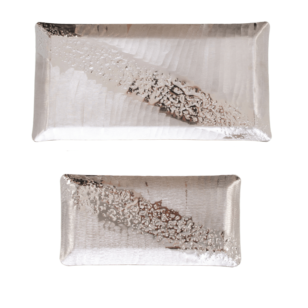 Plateau métal rectangulaire Scalinas Argenté