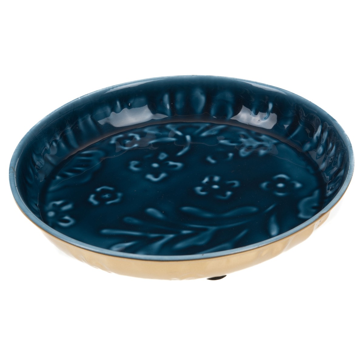 Plateau métal rond Copuba Bleu D21cm