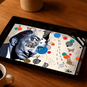 Plateau rectangulaire Dali par Loui Jover 25x16cm