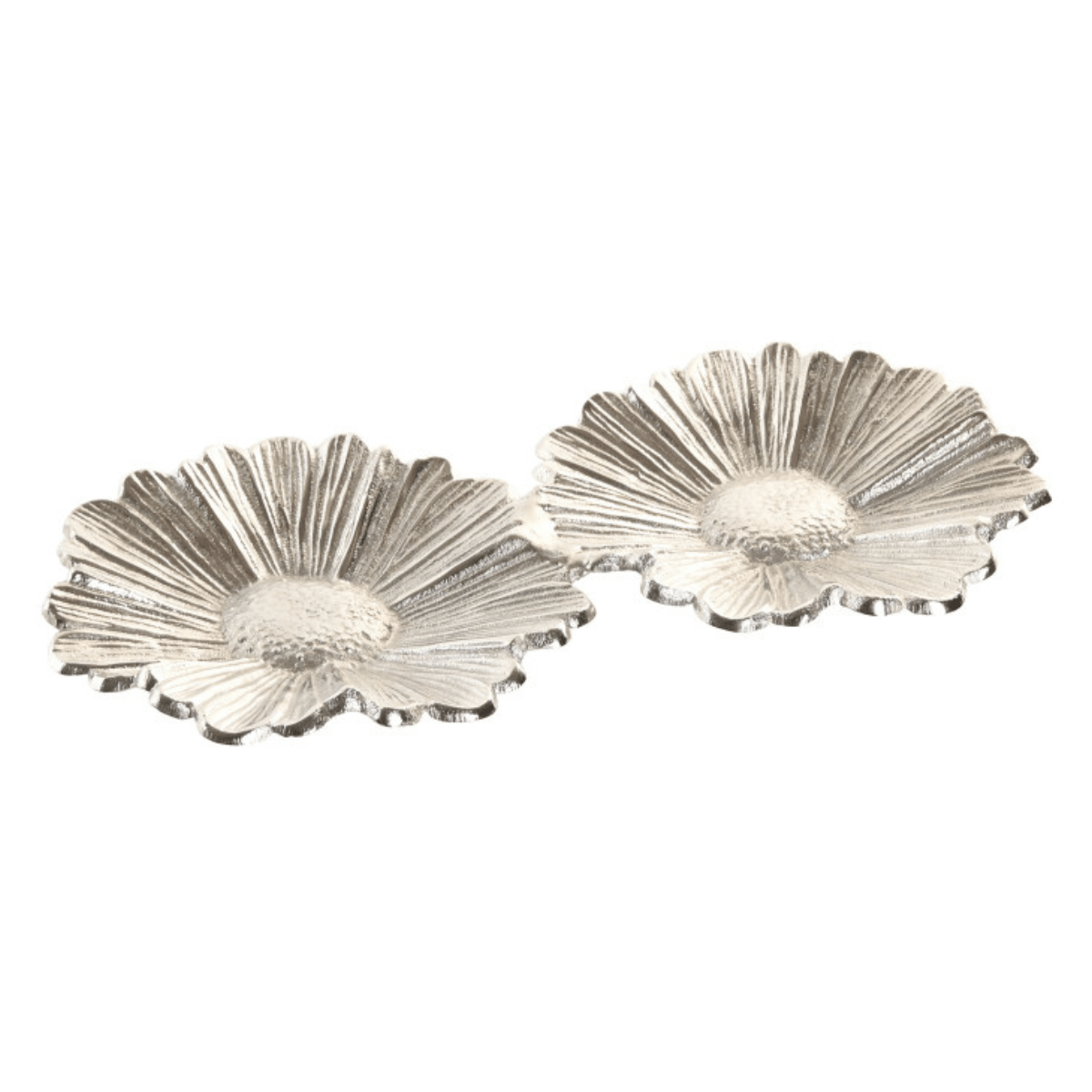 Plateau vide-poche Fleurs aluminium Grisone 32x18cm