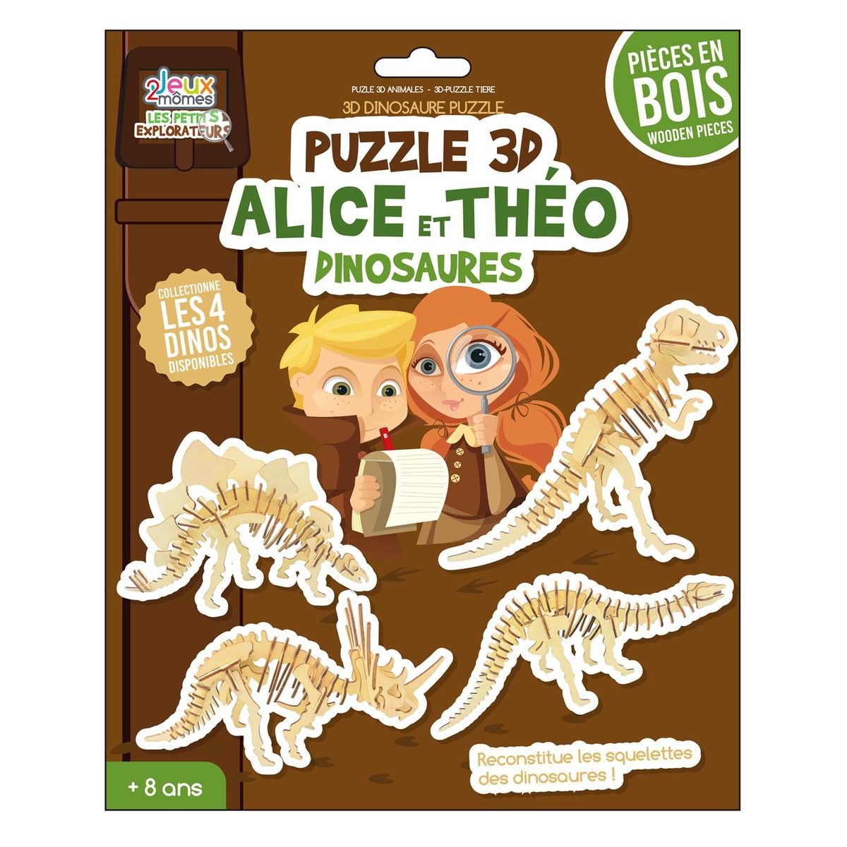Puzzle 3D bois Dinosaures - Les petits explorateurs