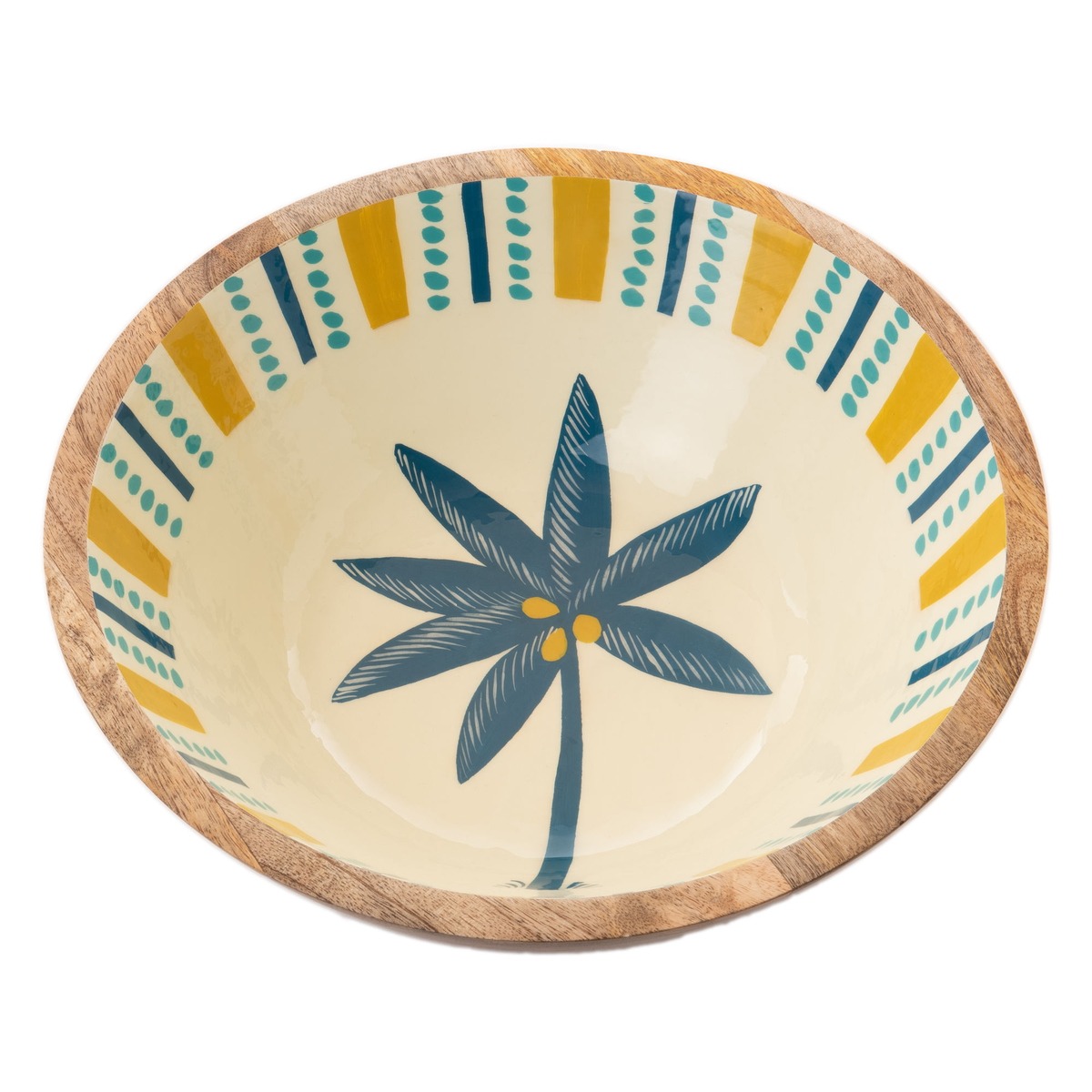 Saladier manguier Djerba Bleu et Jaune D35cm