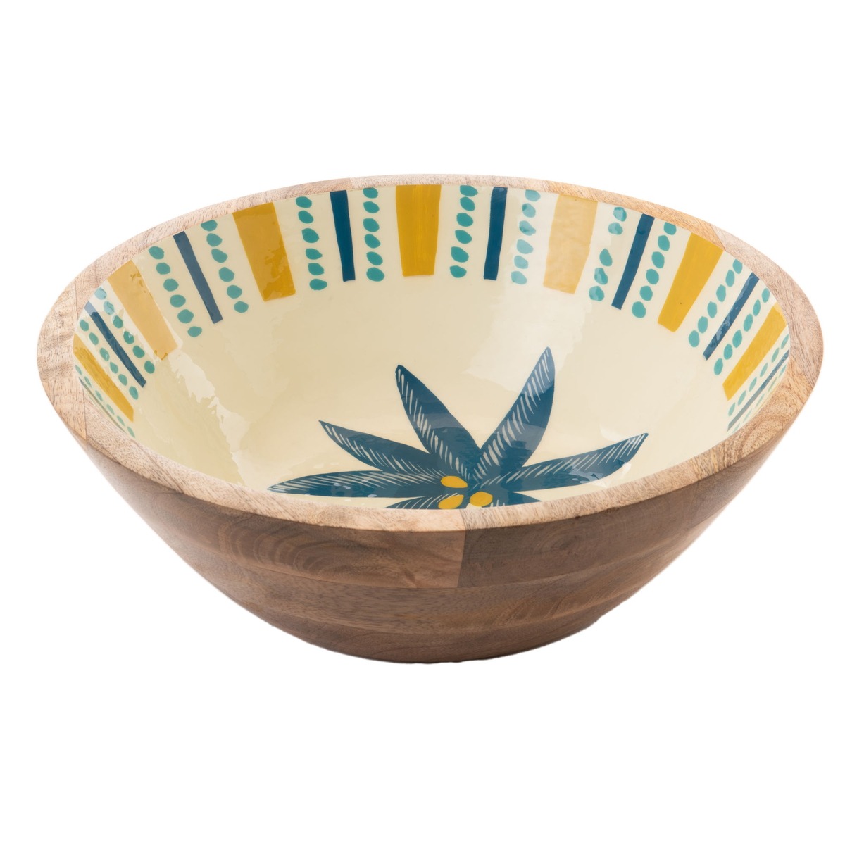 Saladier manguier Djerba Bleu et Jaune D35cm