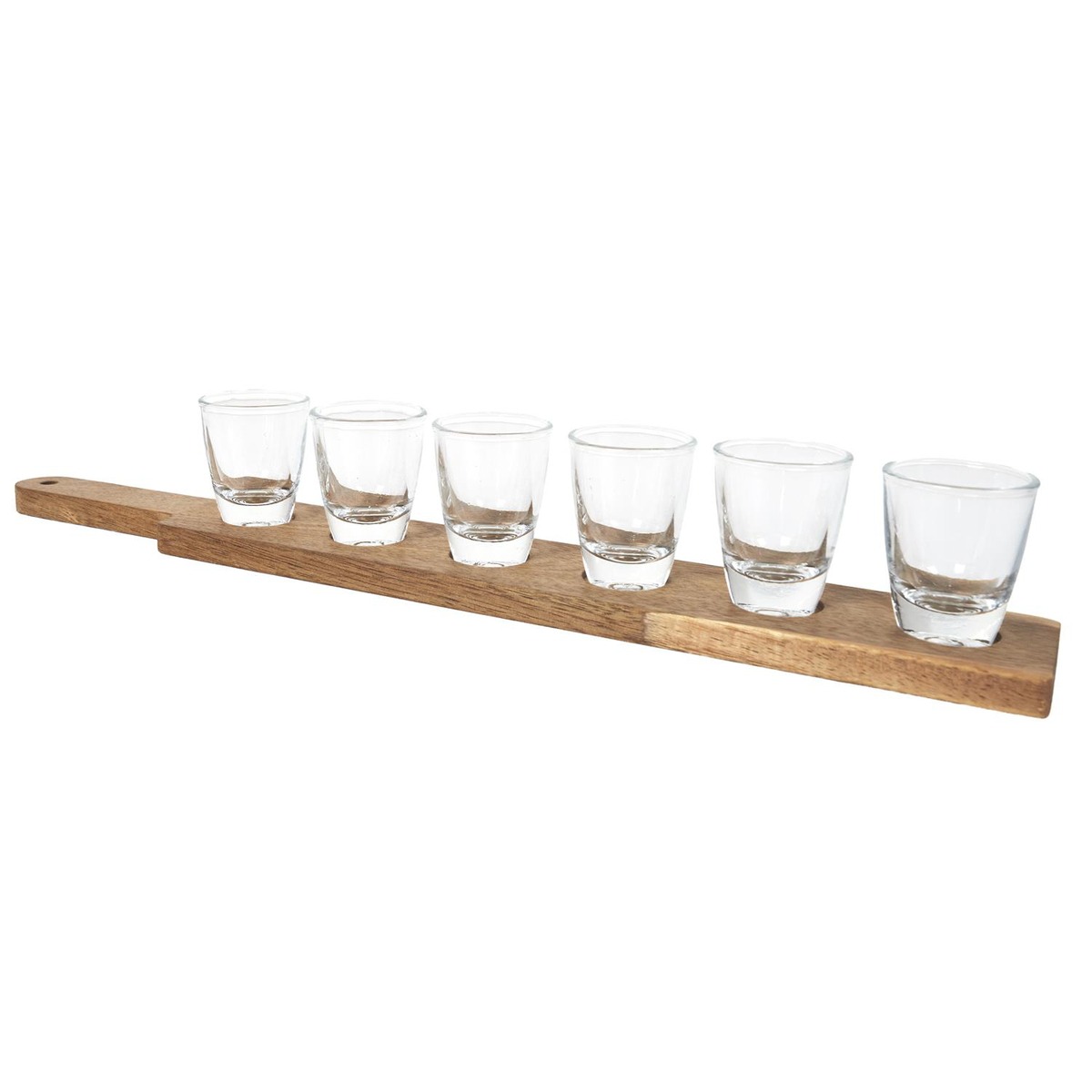 Set Shooter Rackomis 6 verres sur planche acacia