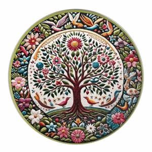 Set de 4 Dessous de Verre Arbre de Vie Milos D11cm