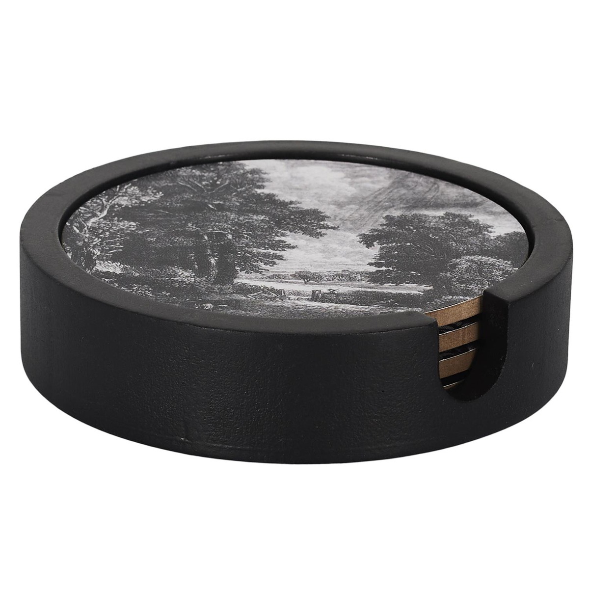 Set de 4 dessous de verre Bois Condayas avec support