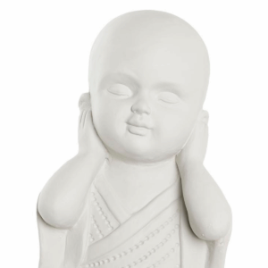 Statue Bouddha de la Sagesse assis Blanc Siempere H39cm