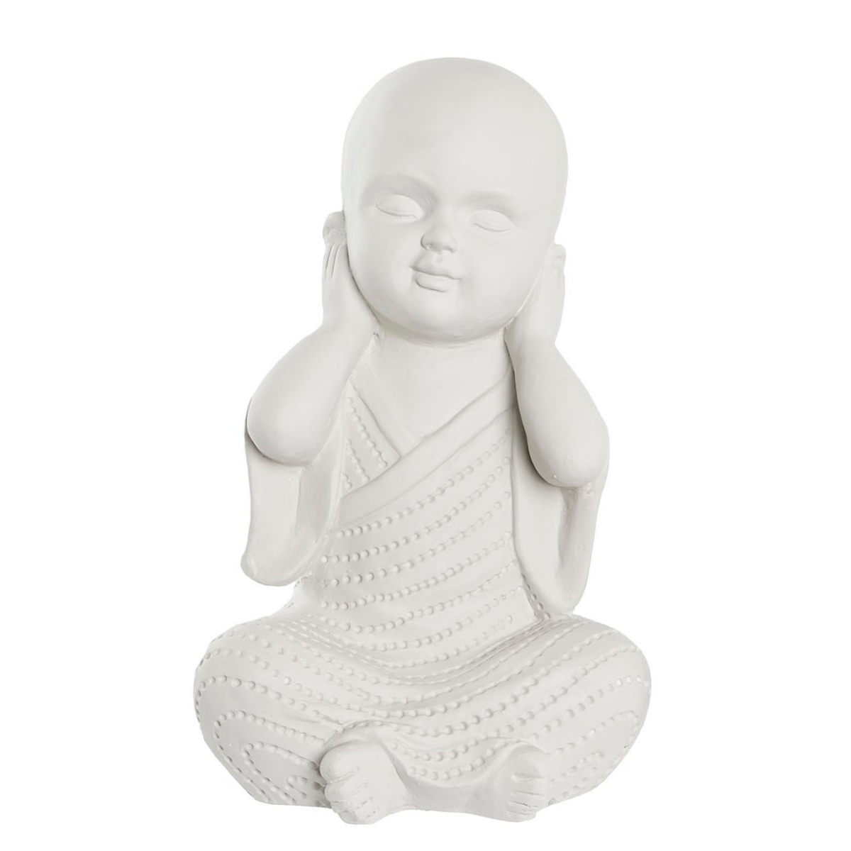 Statue Bouddha de la Sagesse assis Blanc Siempere H39cm