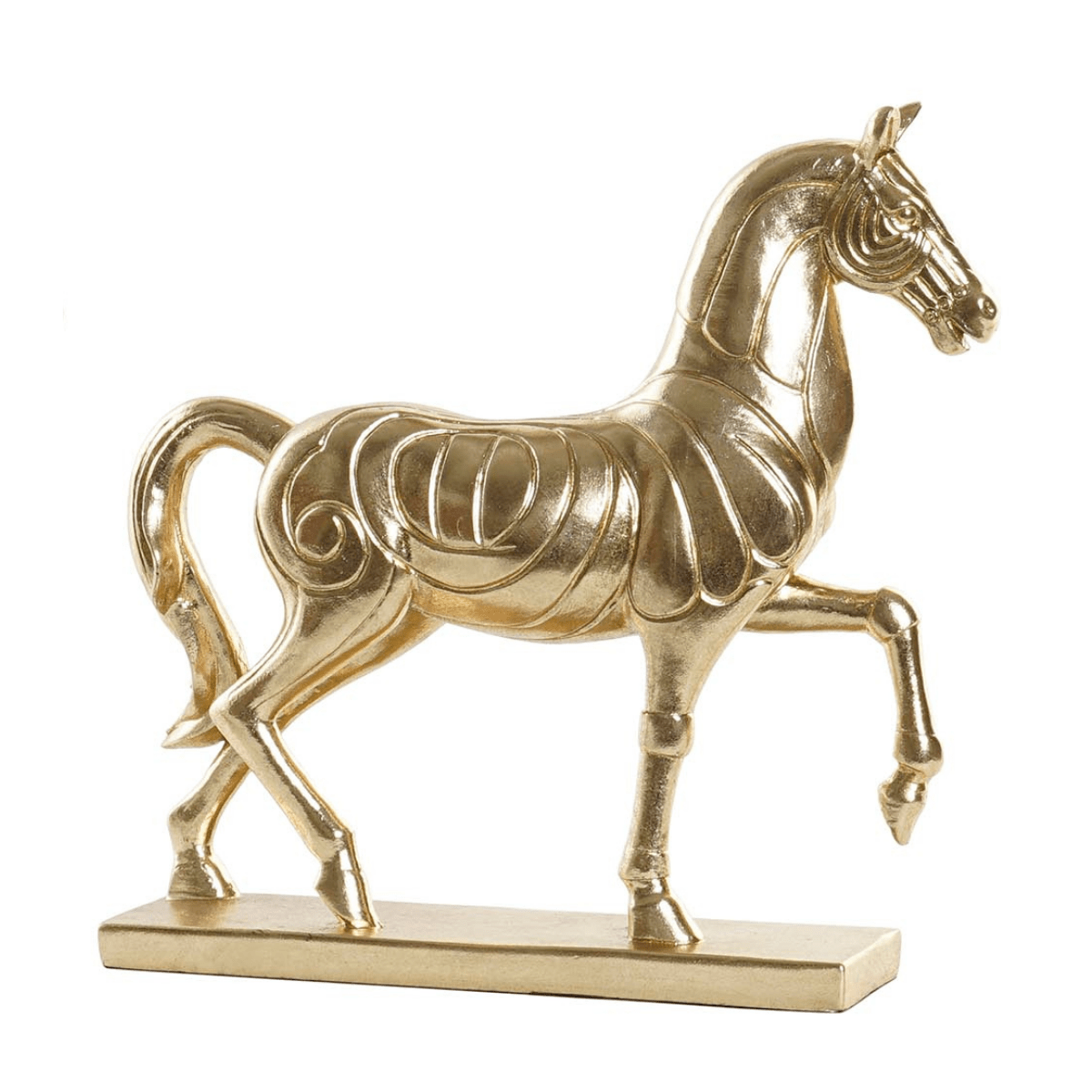 Statue Cheval Polkase Doré 34x30cm