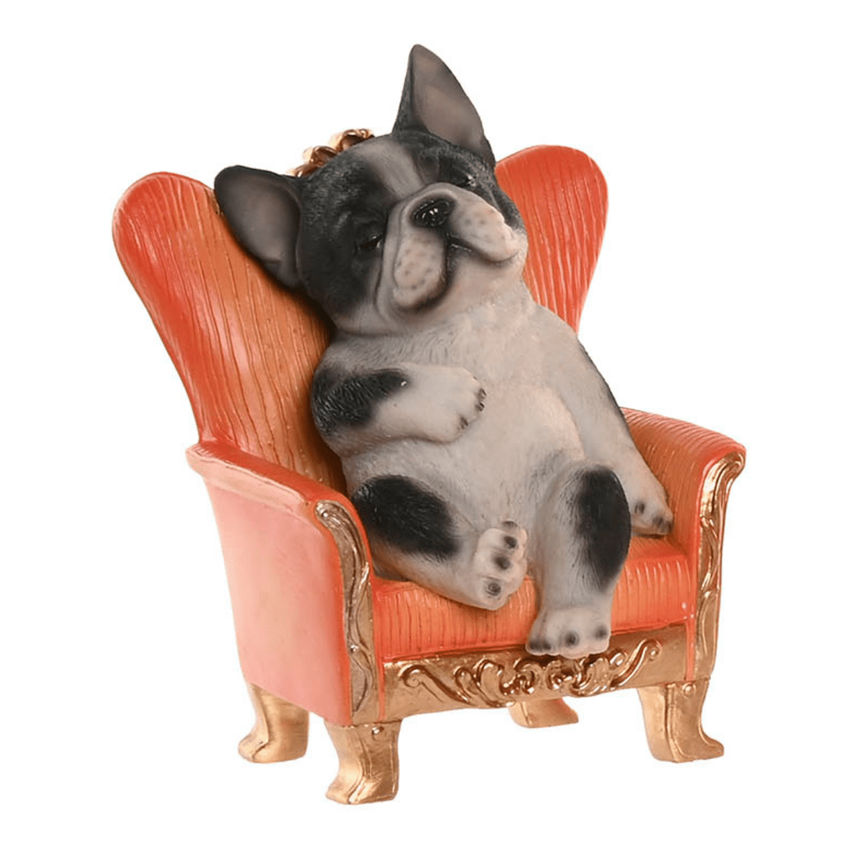Statue Gymoudas Bouledogue Relax sur Fauteuil