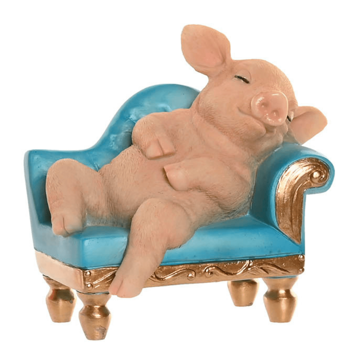 Statue Gymoudas Cochon Relax sur Fauteuil
